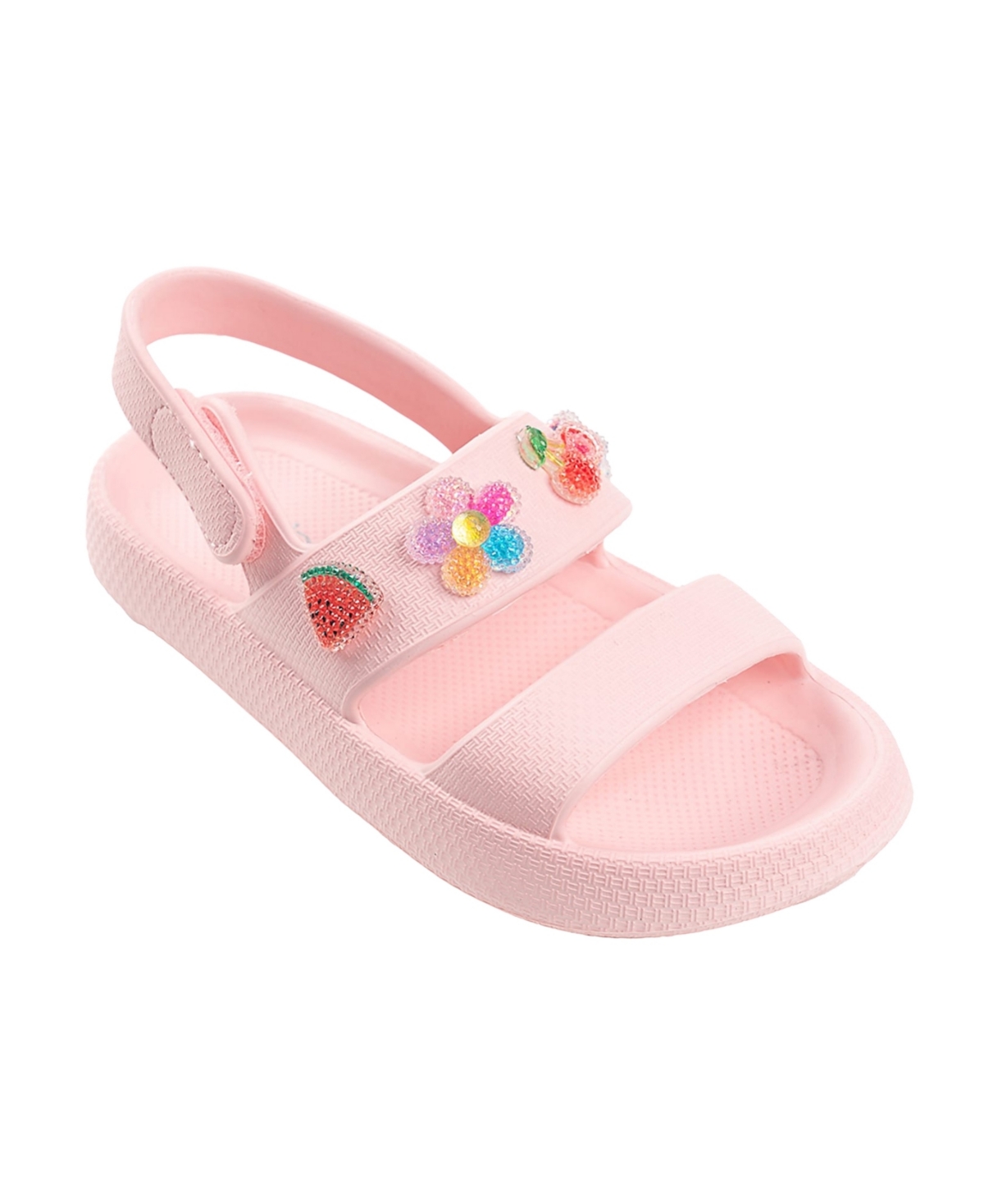Bebe Little Girls Cute And Comfortable Summer With Charms Sandals In Blush