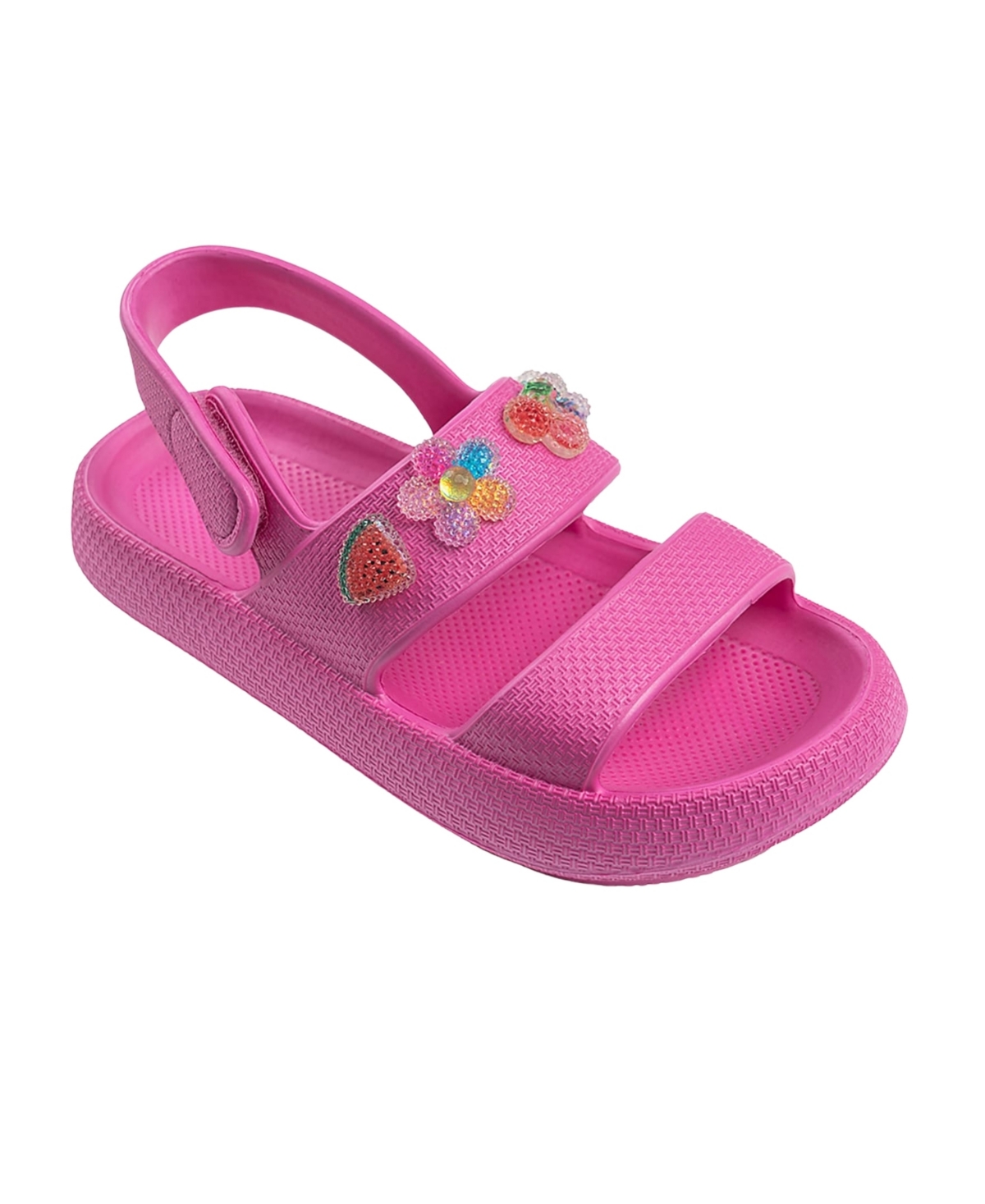 Bebe Little Girls Cute And Comfortable Summer With Charms Sandals In Fuchsia