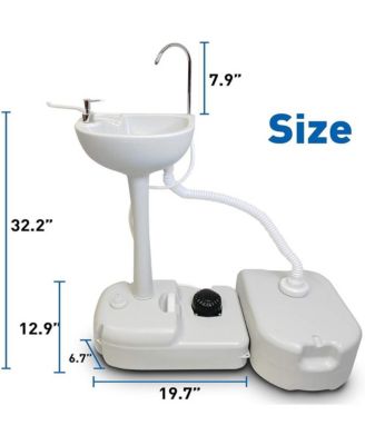 Portable Handwash Sink with 24 Liter Waste Holding Tank, Basin Stand, and Rolling Wheels – Ideal for Indoor & Outdoor Use