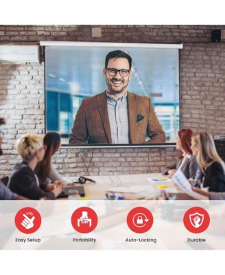 Universal 72-Inch Roll-Down Manual Projection Screen Matte White (42.5" x 56.6")