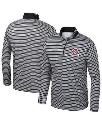 Colosseum - Men's Black Ohio State Buckeyes Striped Quarter-Zip Top