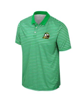 Men's Green Oregon Ducks Striped Polo Shirt