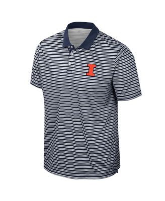 Men's Navy Illinois Fighting Illini Striped Polo Shirt