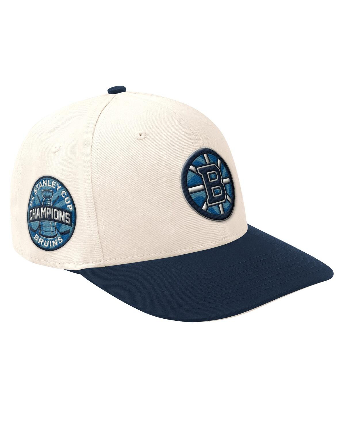 Men'sÂ Cream/Navy Boston Bruins Blue Wave Classic Adjustable Hat - Cream, Navy