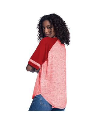 Women's&nbsp;Red Philadelphia Phillies Hall of Fame Raglan Oversized Half-Sleeve Top