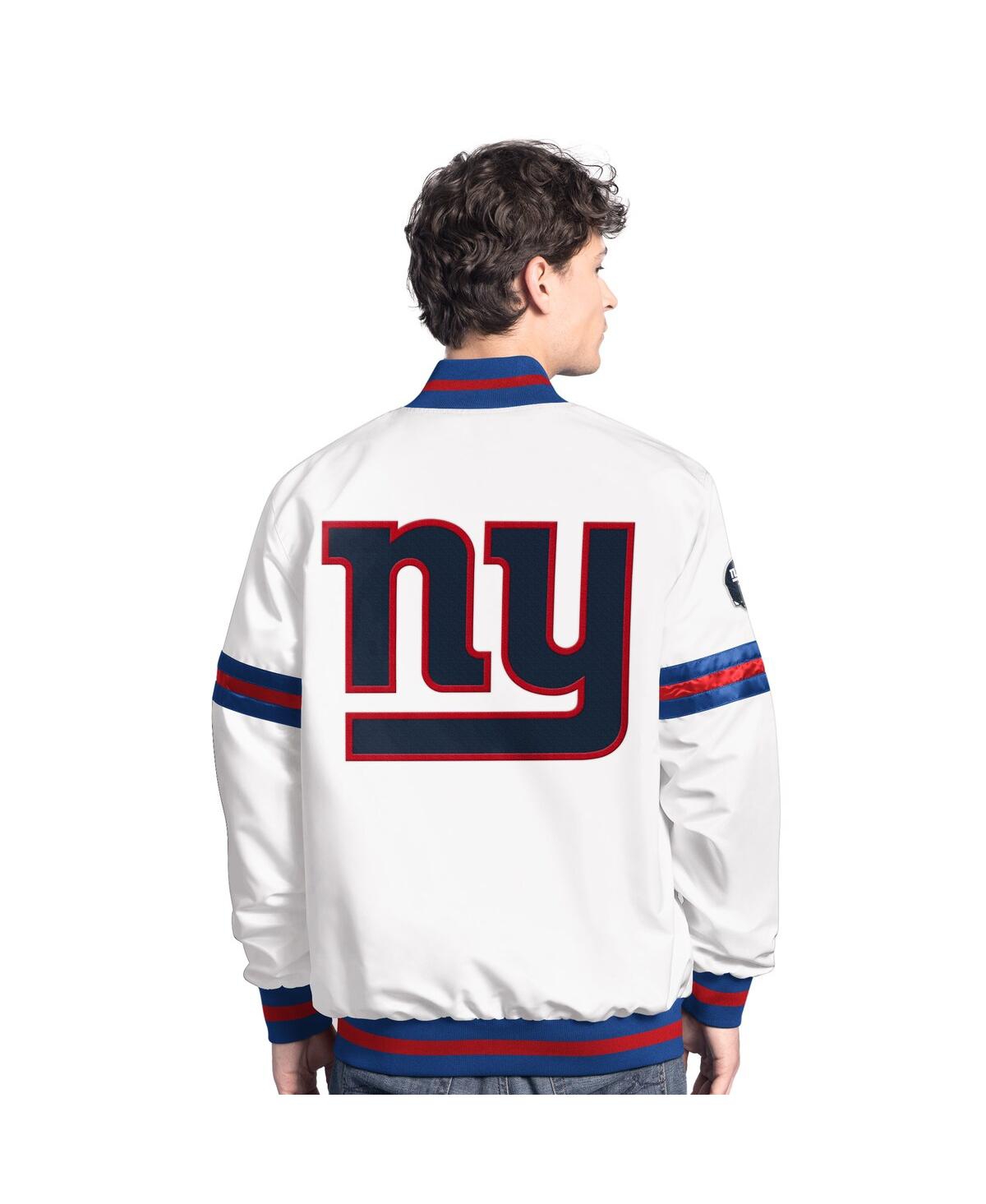 Starter Men's White New York Giants Scout Full-snap Varsity Jacket In White