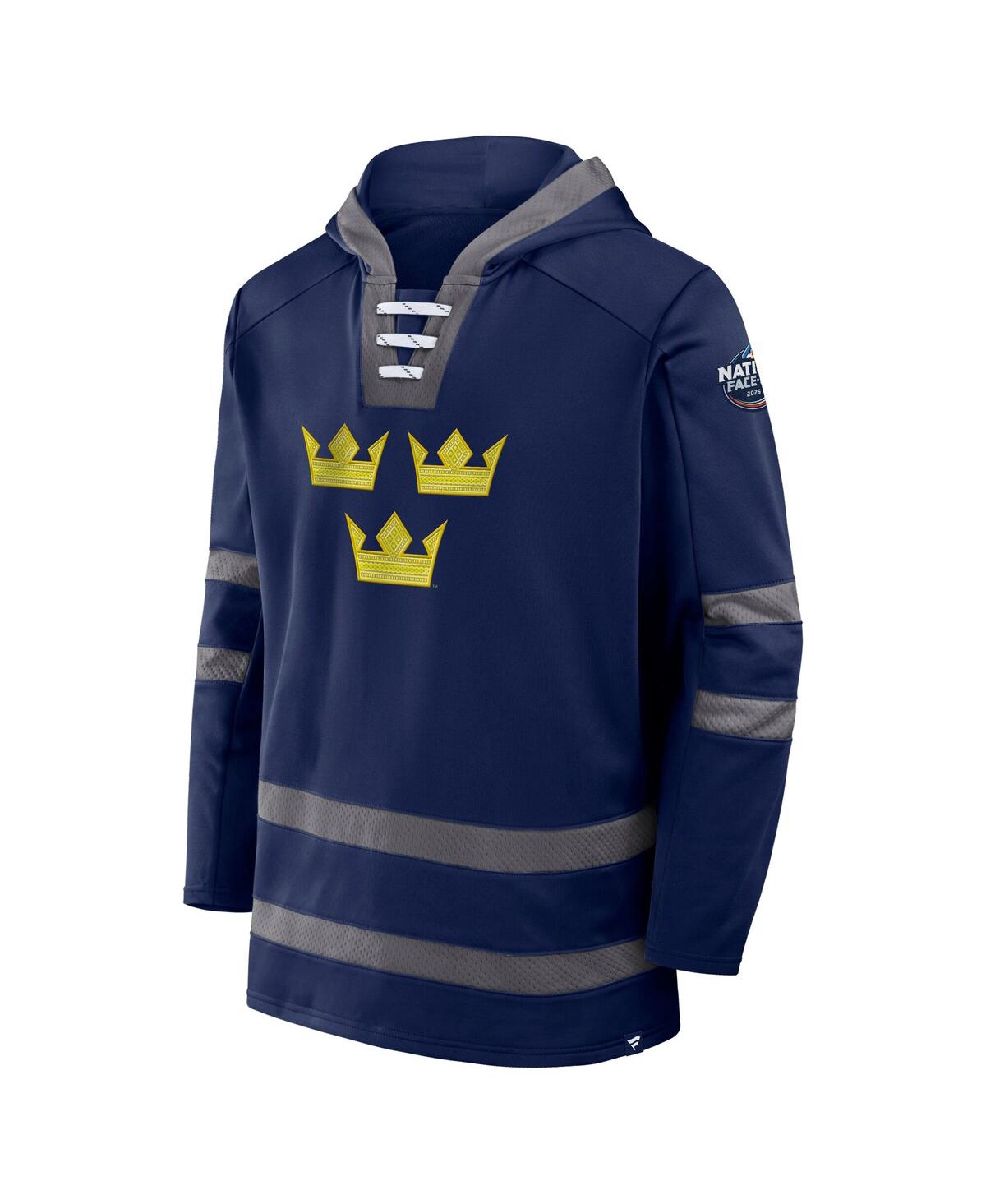 Fanatics Men's Athletic Navy Sweden 2025 4 Nations Face-off Inside Line Pullover Hoodie In Athletic Navy