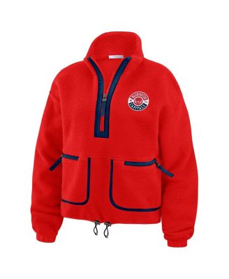 Women's Red Washington Capitals Polar Fleece Half-Zip Jacket