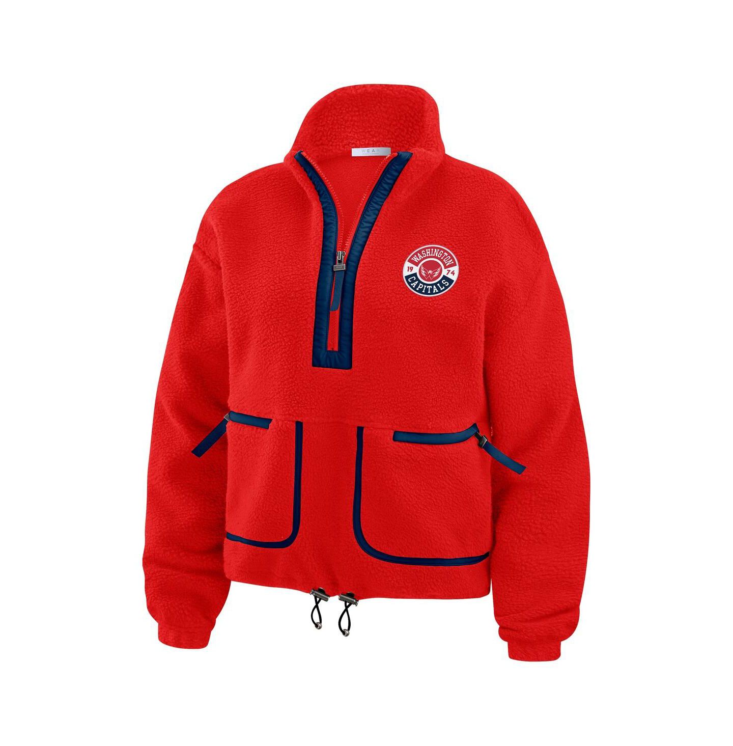 Женская куртка WEAR by Erin Andrews Red Washington Capitals Polar Fleece Half-Zip — фото 5