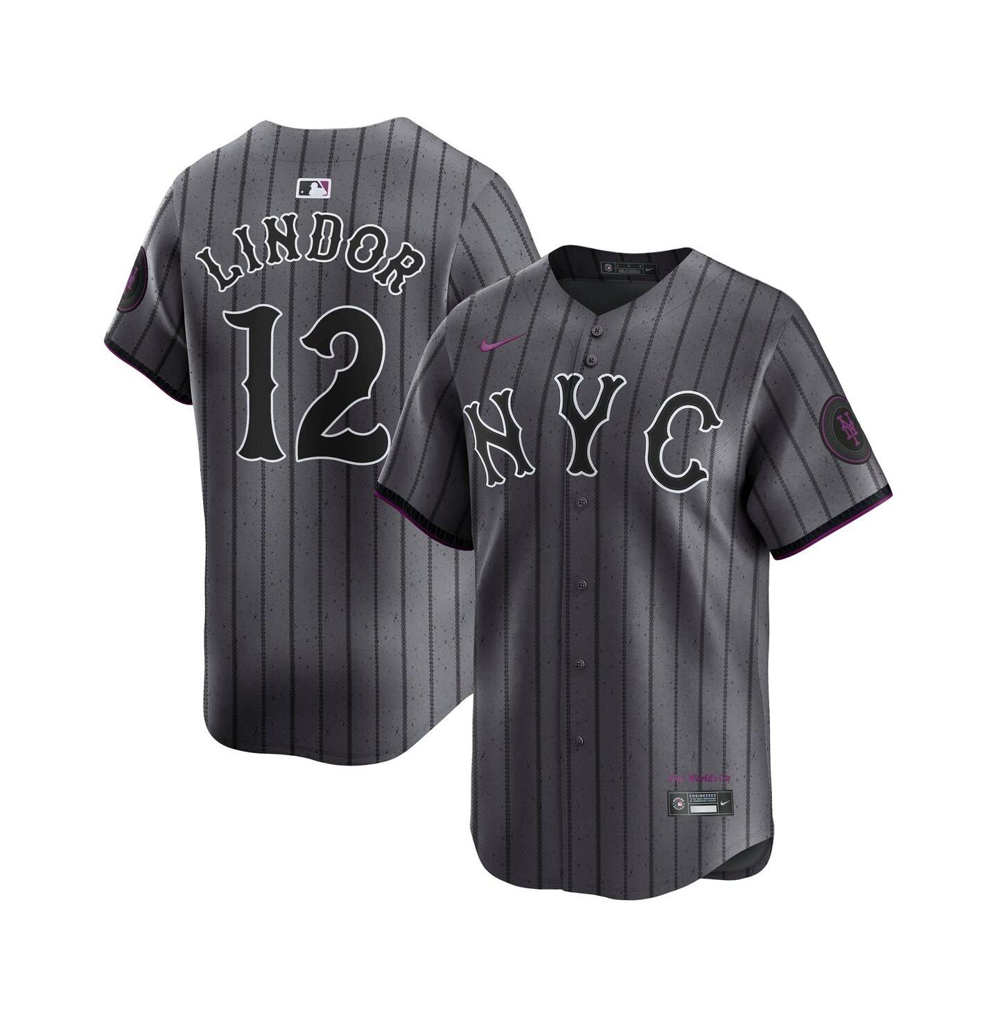 Мужской топ Nike Francisco Lindor Gray New York Mets City Connect Limited Player Jersey — фото 1
