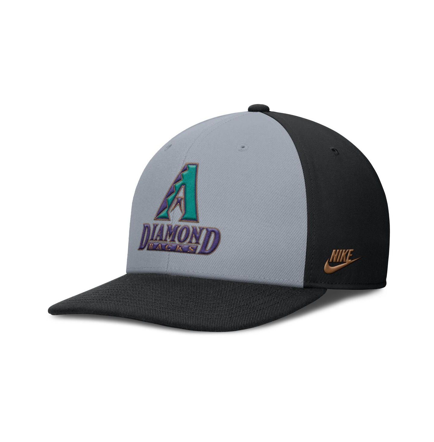 Мужская кепка Nike Gray/Black Arizona Diamondbacks Pro Performance Snapback Hat — фото 3