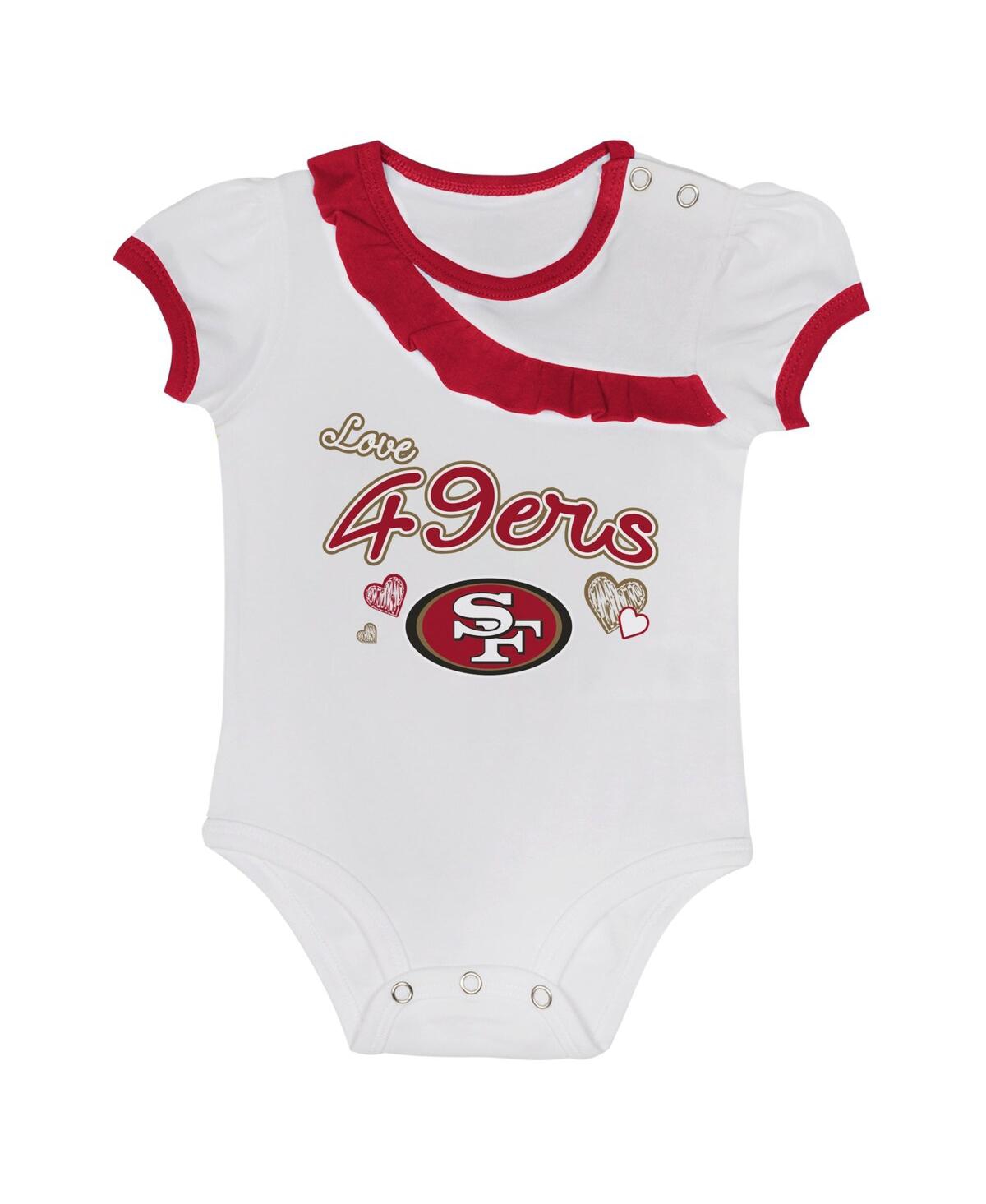 Outerstuff Baby Boys And Girls San Francisco 49ers Love My Team Bodysuit Skirt Set In Scarlet