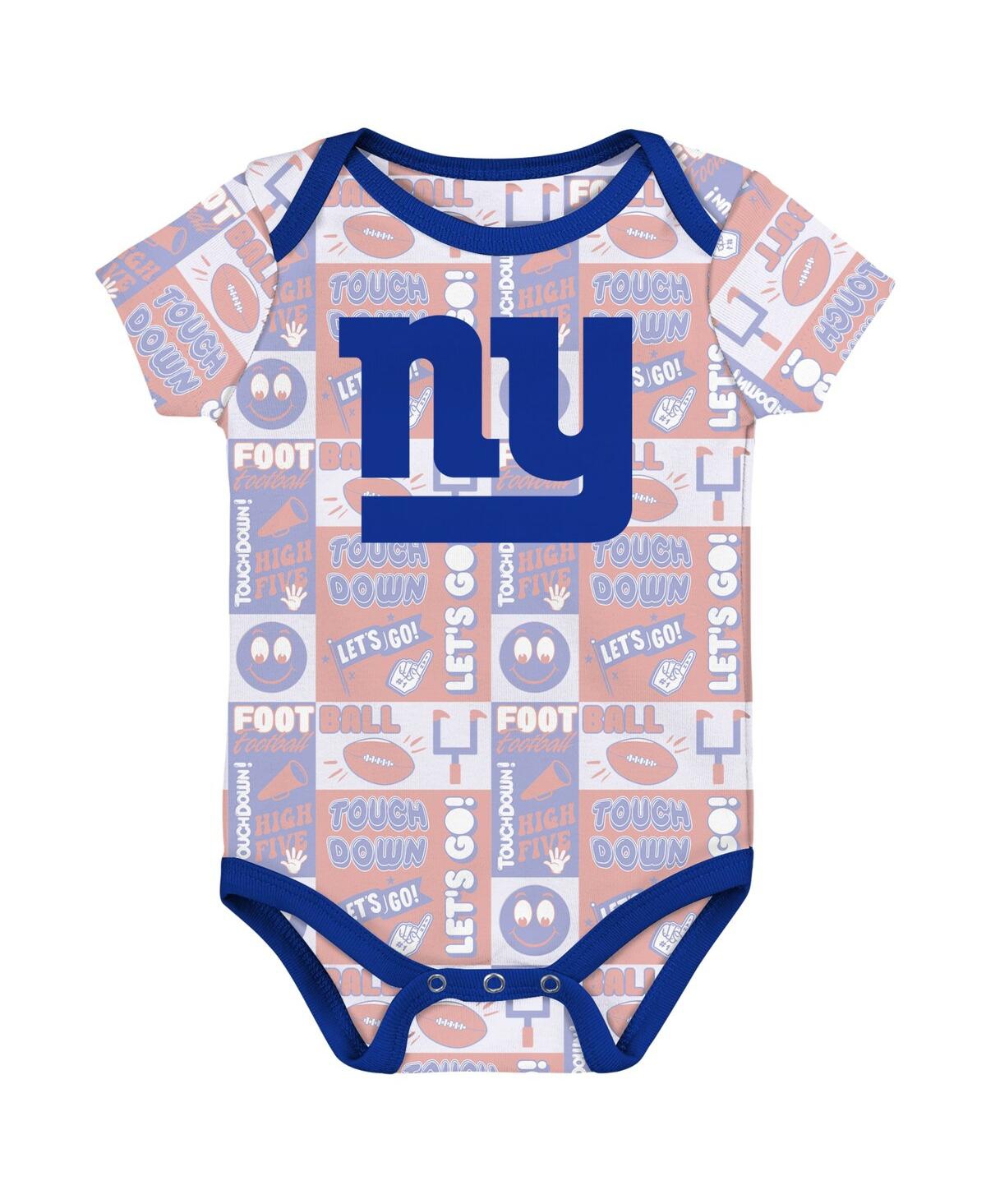 Outerstuff Baby Boys And Girls New York Giants Play Day Bodysuit, Set Of 3 In Multi