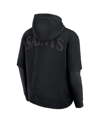 Men's and Women's Black New Orleans Saints Sleek Elements Pullover Hoodie