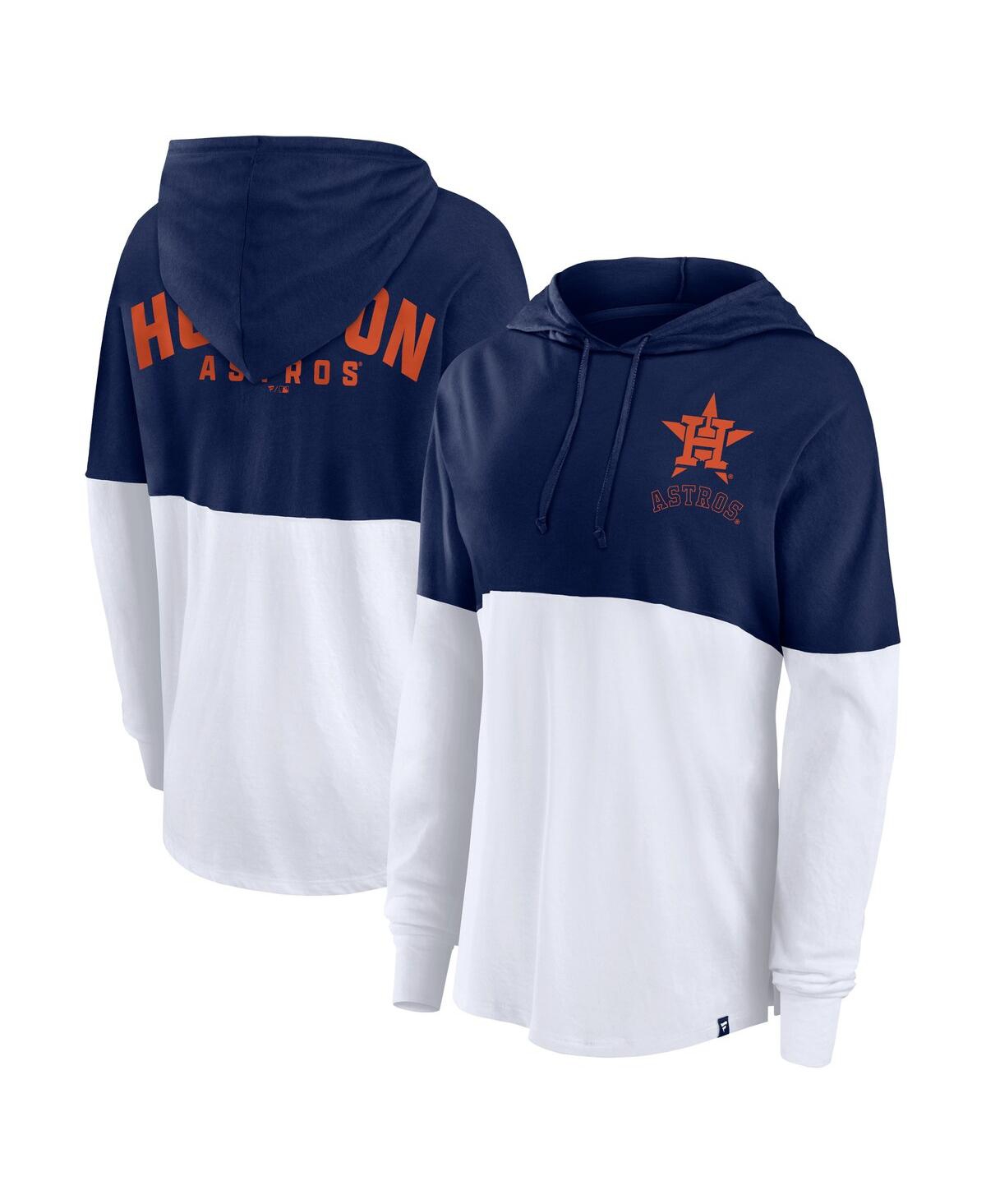 Fanatics Women's Navy/white Houston Astros Backup Option Pullover Hoodie In Navy,white