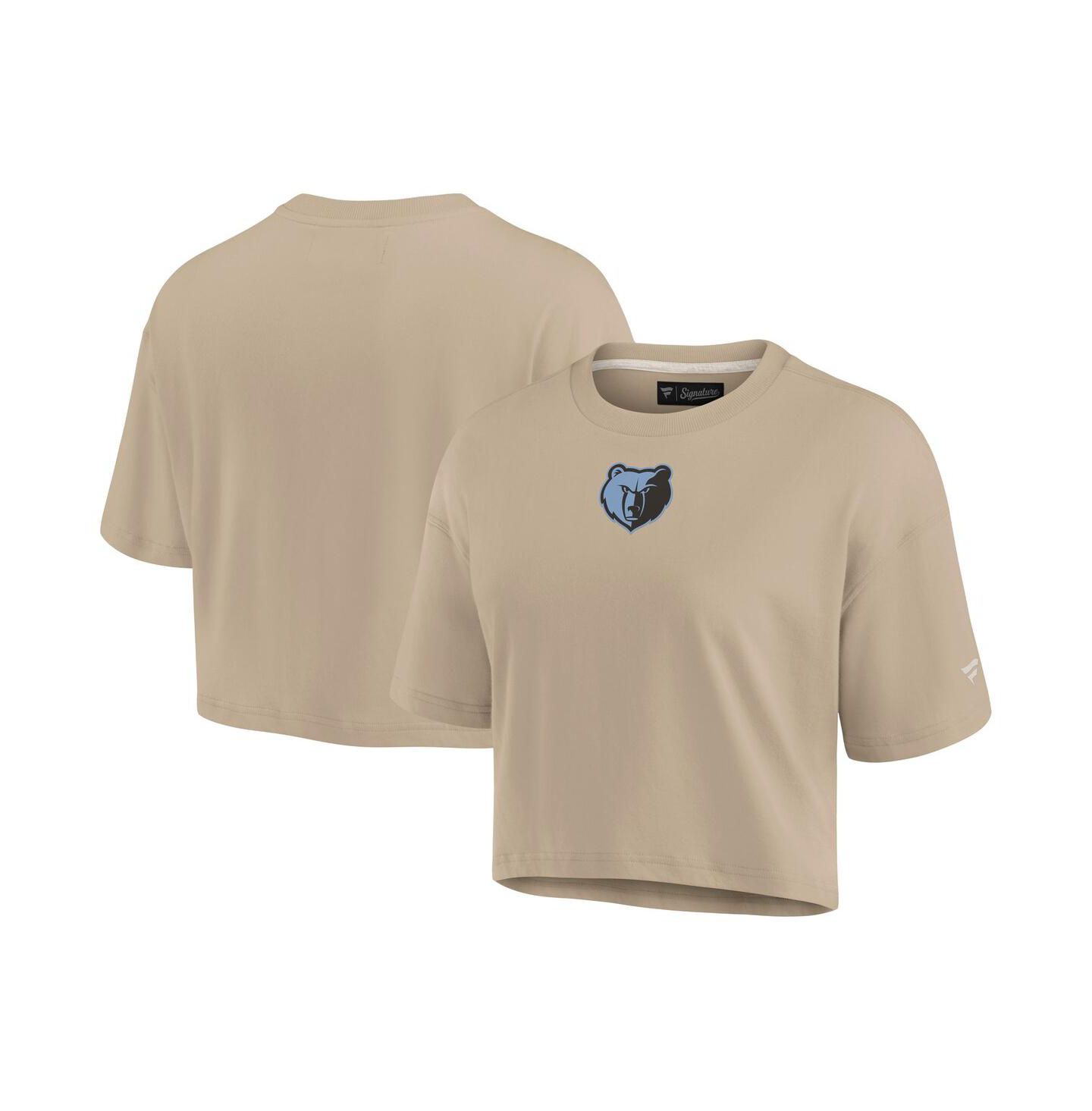 Женская футболка Fanatics Khaki Memphis Grizzlies Elements Super Soft Boxy Cropped — фото 1