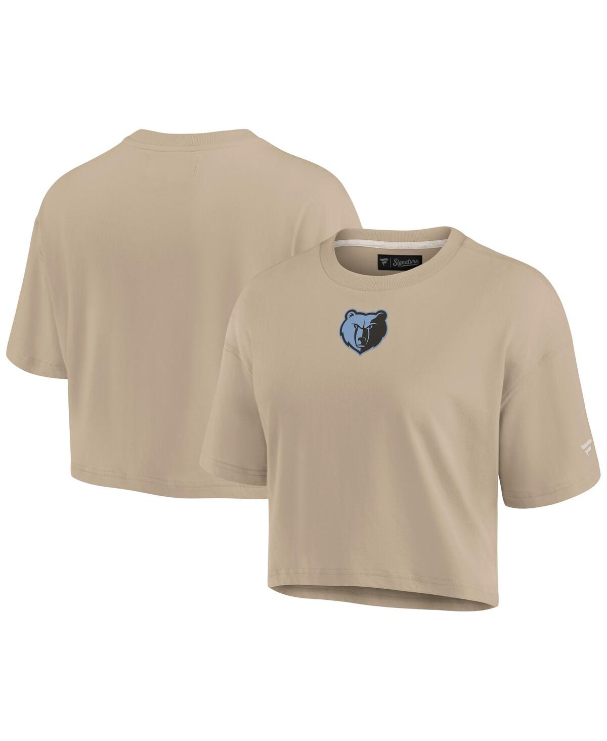Fanatics Women's Khaki Memphis Grizzlies Elements Super Soft Boxy Cropped T-shirt In Khaki