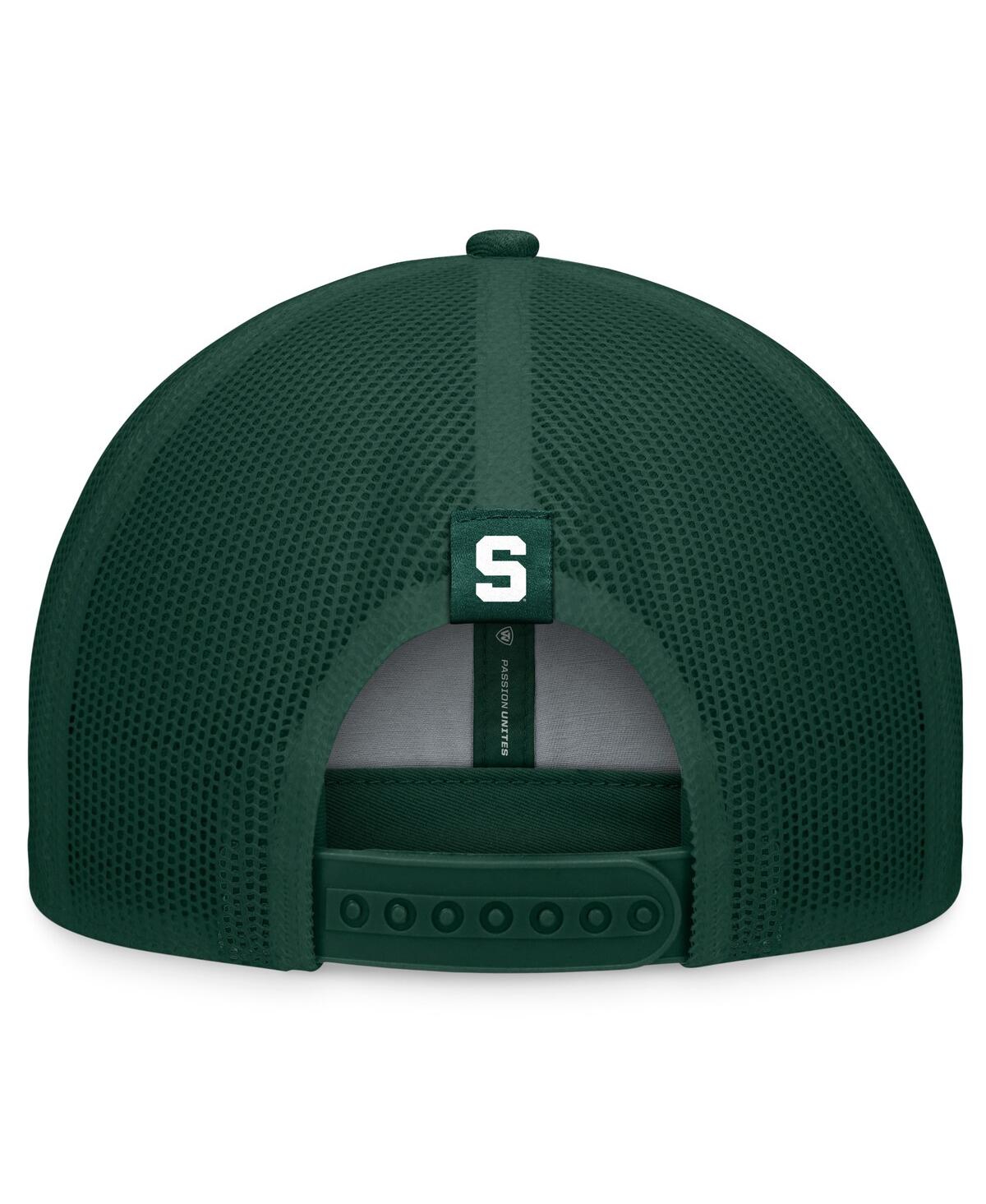 Top Of The World Men's Green Michigan State Spartans Carson Trucker Adjustable Hat In Green