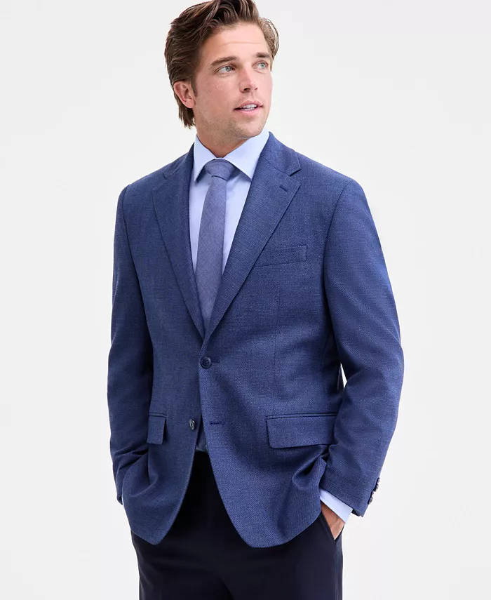 Men's Classic-Fit Stretch Blue Twill Sport Coat