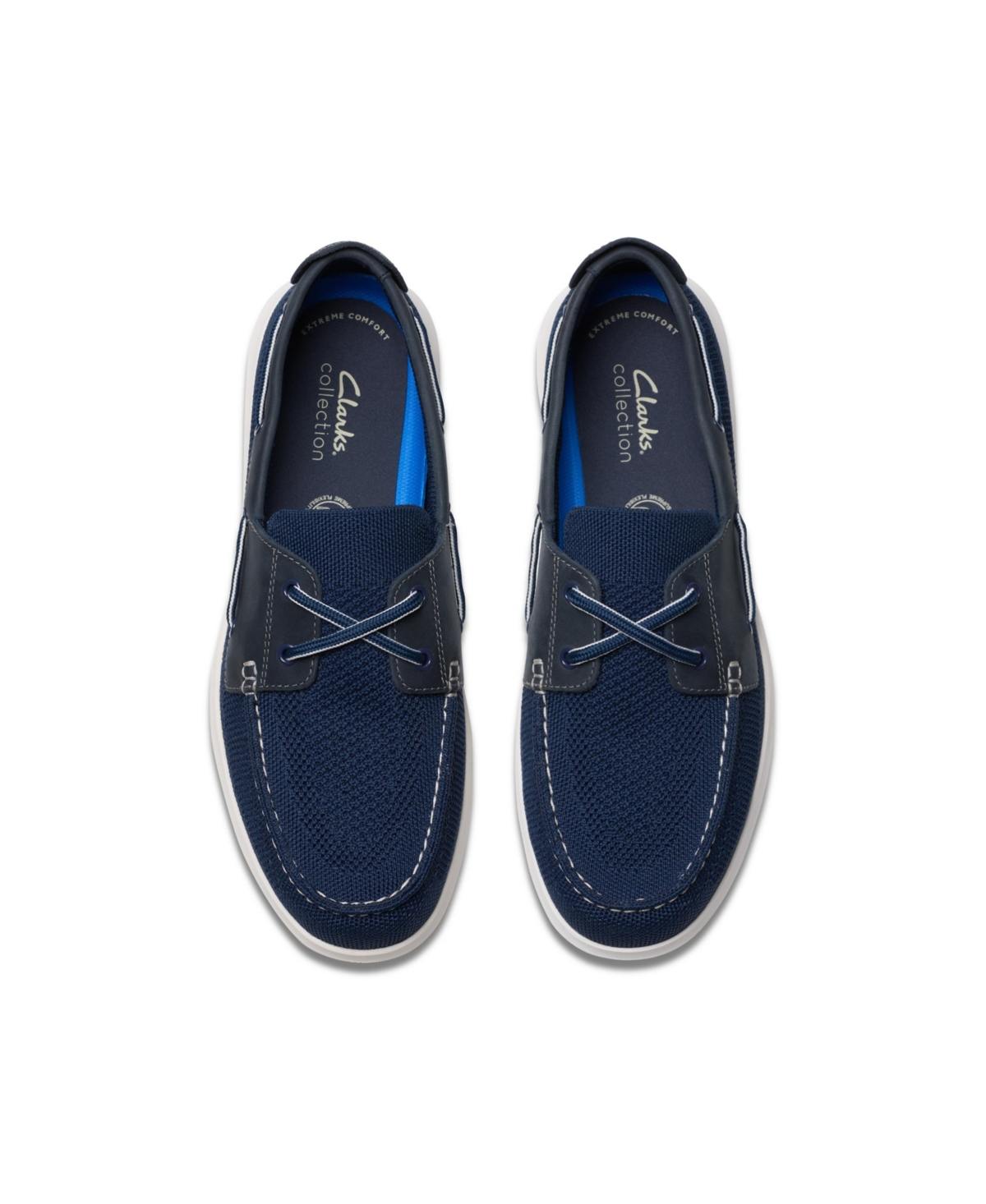 Clarks Men's Flexway Tie Casual Slip On Boat Shoe In Navy Combi