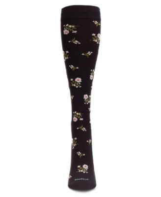 Women's Ditsy Floral Nylon 15-20mmHg Graduated Compression Socks UOY07414