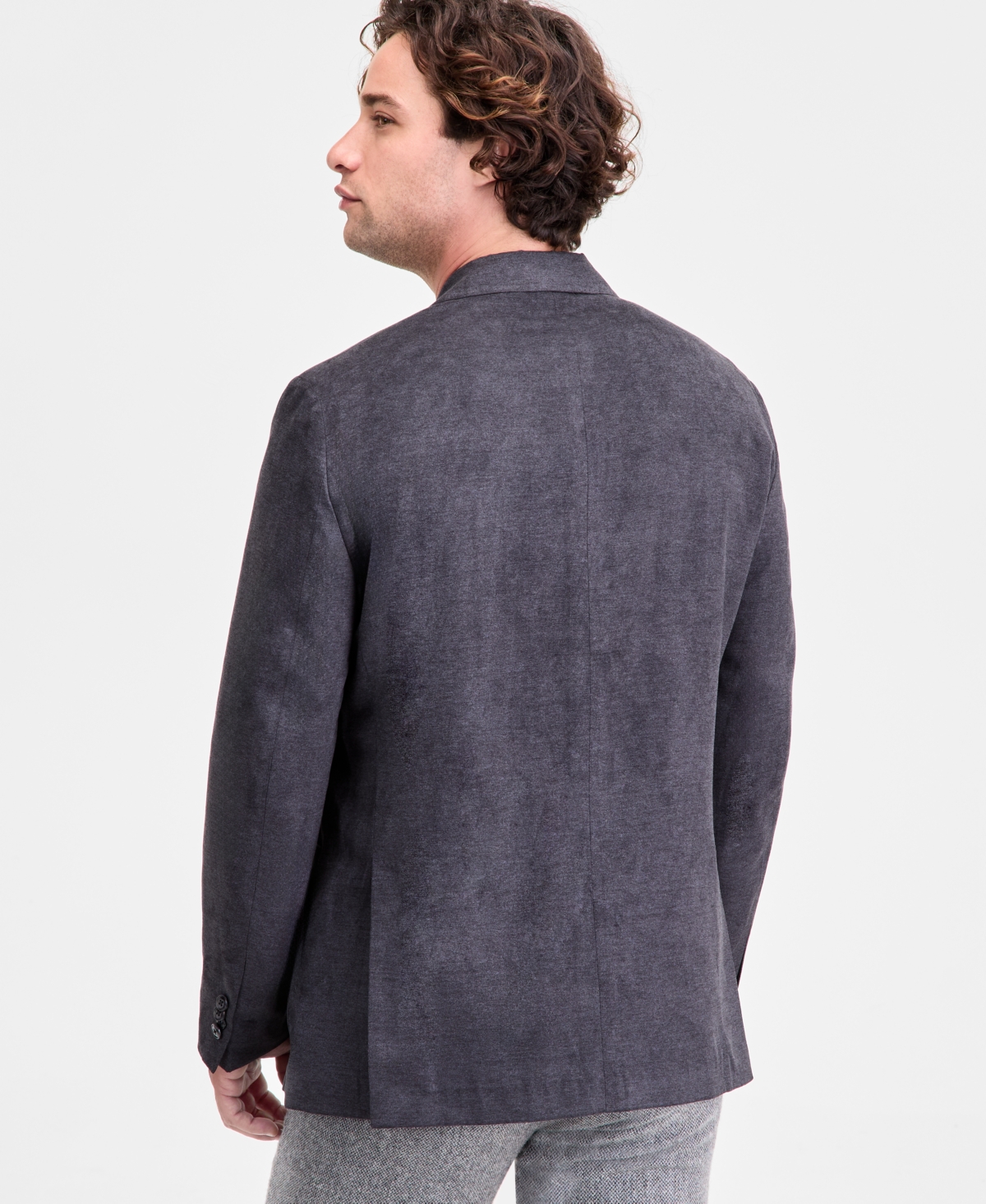 Michael Kors Men's Classic-fit Stretch Melange Faux Suede Sport Coat In Black