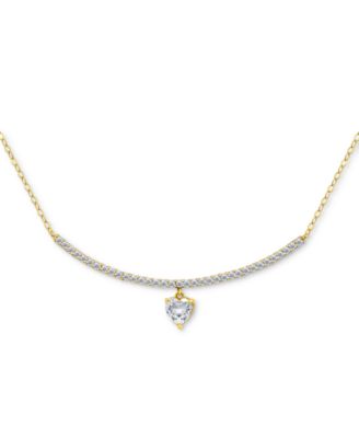Cubic Zirconia Heart Pendant Necklace (2-1/20 ct. t.w.) in Sterling Silver, 16" + 2" extender
