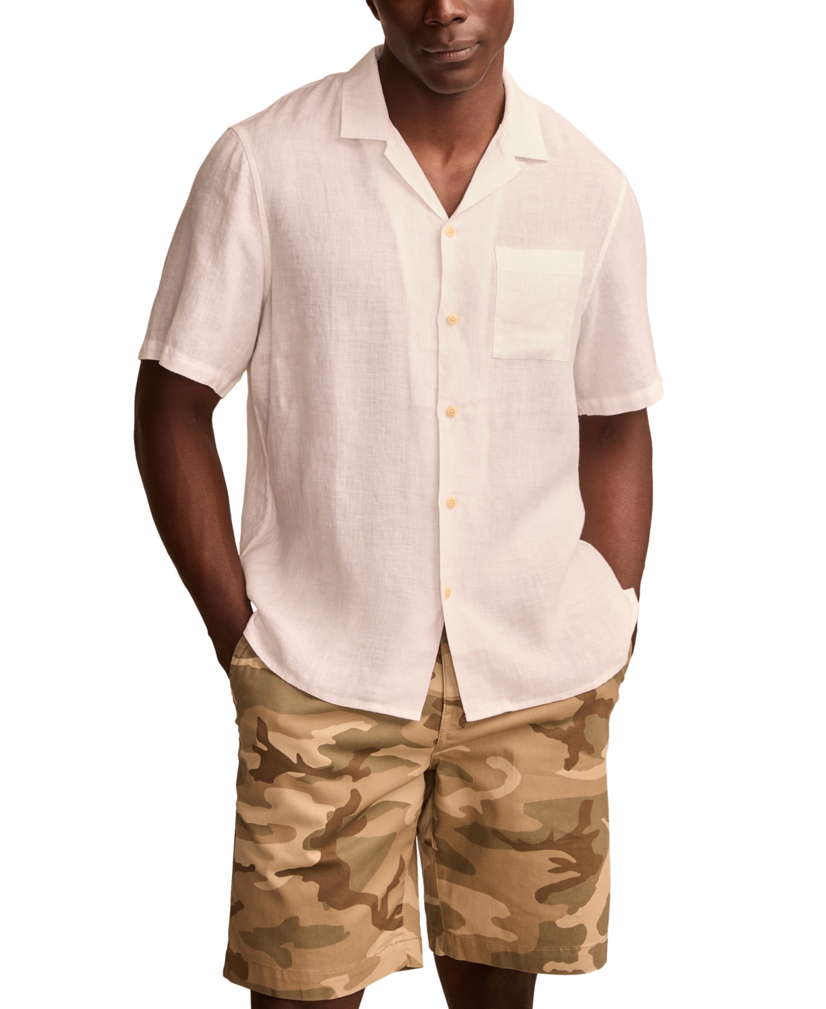 Men's Short Sleeve Camp Collar Shirt - Cameo Brown