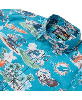 Men's Aqua Miami Dolphins Scenic Button-Down Shirt