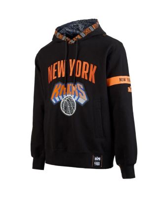 x NBA Men's Black New York Knicks Culture Hoops Collection Premium Pullover Hoodie