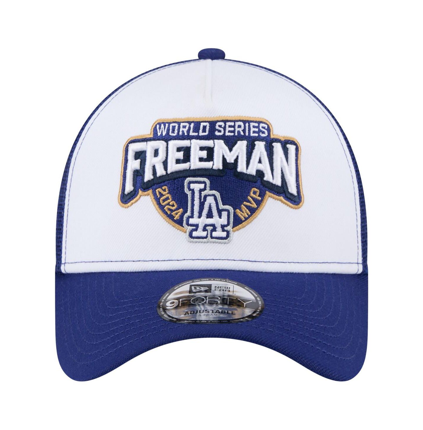 Мужская кепка New Era Freddie Freeman White Los Angeles Dodgers 2024 World Series Mvp 9FORTY Adjustable Hat — фото 4
