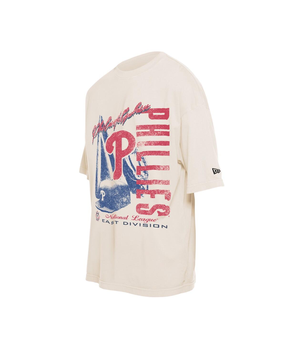 Shop New Era Men's Cream Philadelphia Phillies Cooperstown Collection Oversized Throwback Distressed T-shirt