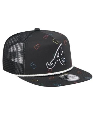 Men's Black Atlanta Braves Gummy Golfer Trucker Adjustable Hat