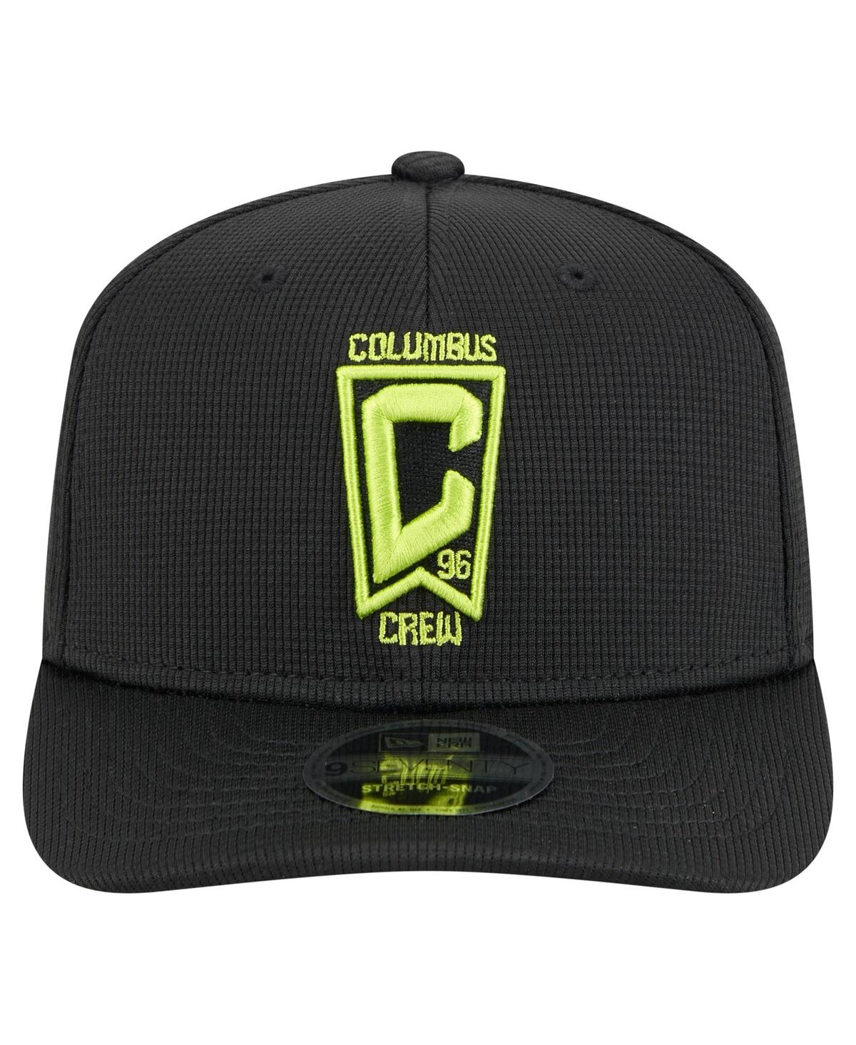 NEW ERA MEN'S BLACK COLUMBUS CREW 2025 JERSEY HOOK 9SEVENTY STRETCH-SNAP HAT 