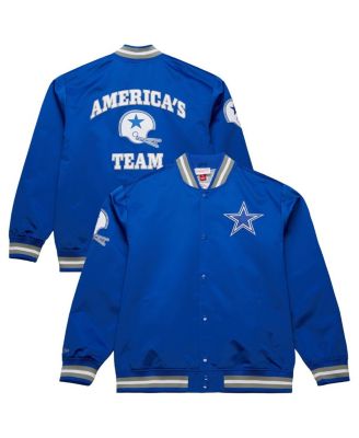 Mitchell & Ness - Men's Royal Dallas Cowboys Vintage Double Down Satin Full-Snap Jacket