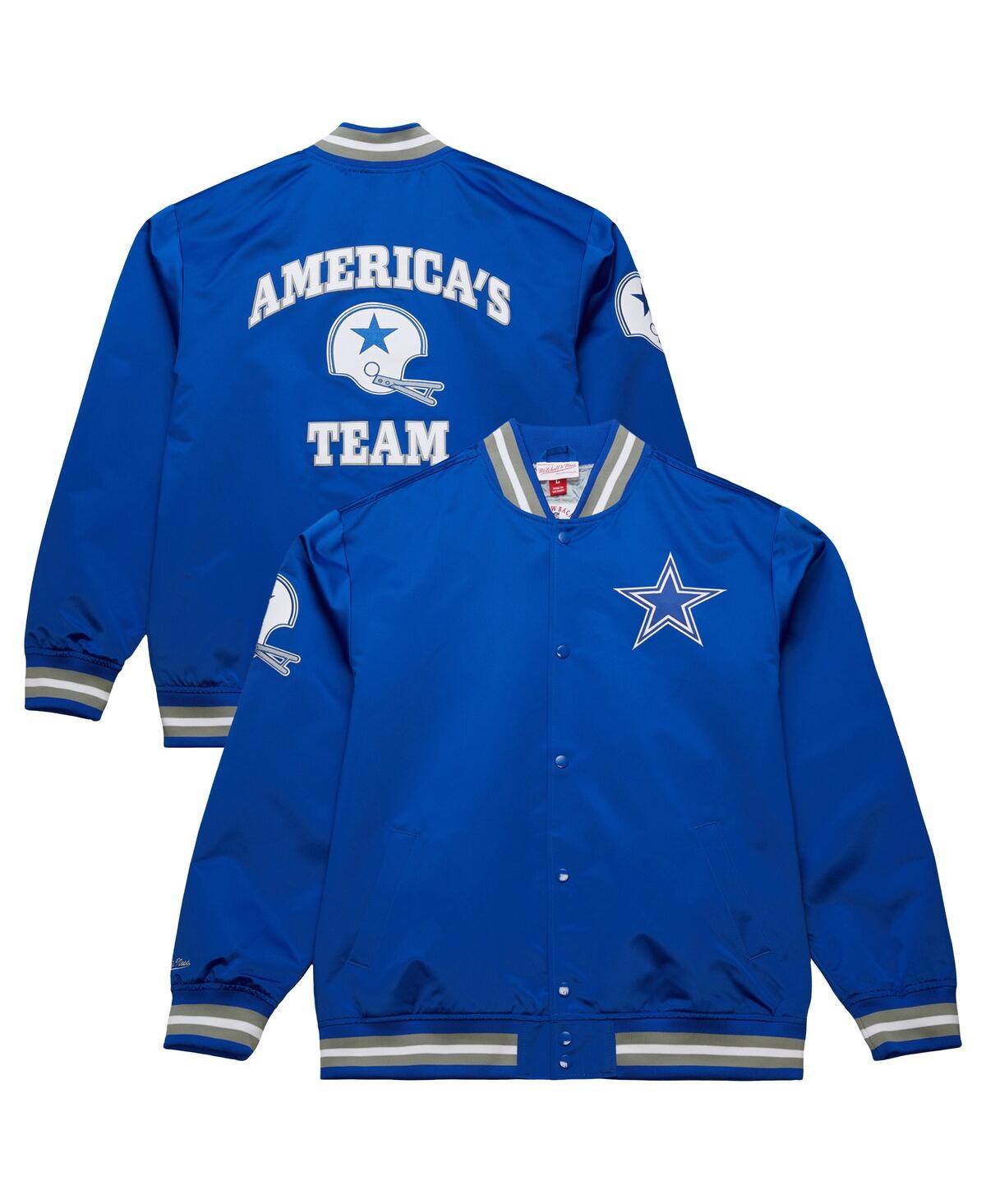 Men's Royal Dallas Cowboys Vintage Double Down Satin Full-Snap Jacket - Royal