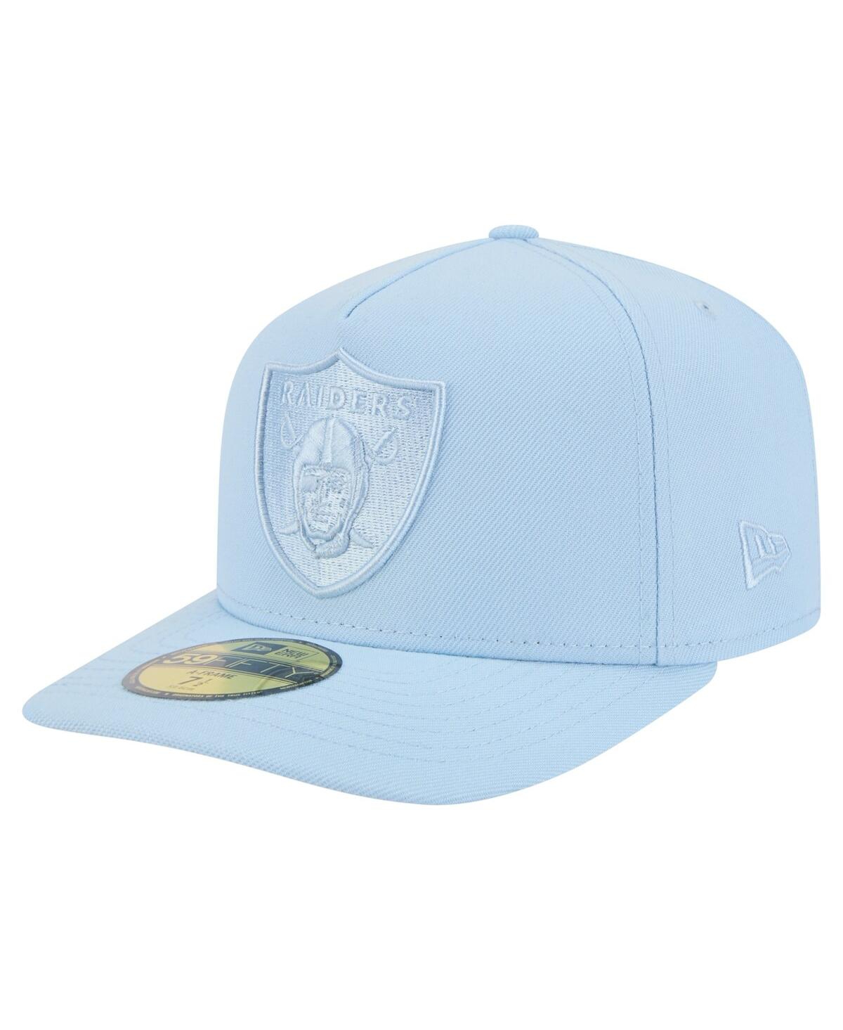 New Era Men's Light Blue Las Vegas Raiders Color Pack A-frame 59fifty Fitted Hat In Light Blue