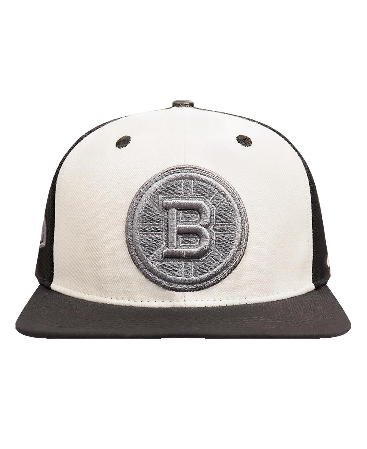 Pro Standard Men's Cream Boston Bruins French Terry Snapback Hat In Cream