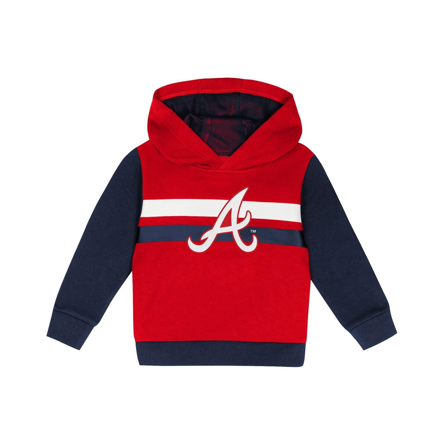Outerstuff Toddler 2-Piece Red/Navy Atlanta Braves Wind Up Pullover Hoodie and Sweatpants Set — фото 5