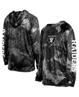 New Era - Men's Black Las Vegas Raiders RealTree Xtreme Camo Raglan Long Sleeve Hooded T-Shirt