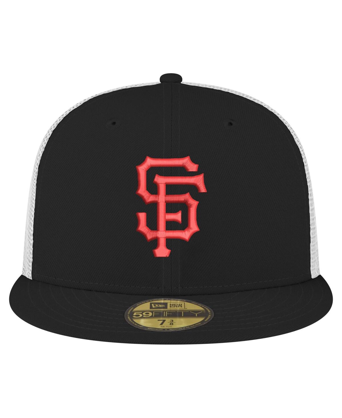 Shop New Era Men's Black San Francisco Giants Team Color 59fifty Trucker Fitted Hat