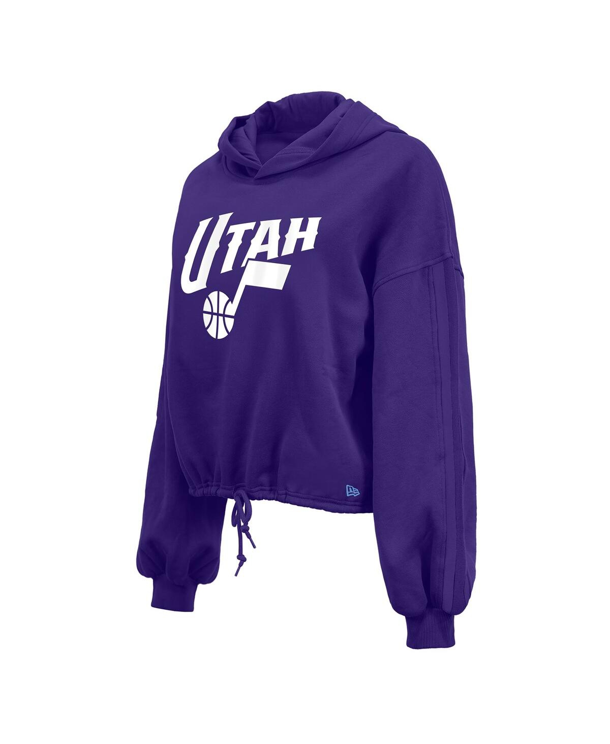 NEW ERA WOMEN'S PURPLE UTAH JAZZ 2024/25 CITY EDITION CROPPED PULLOVER HOODIE 