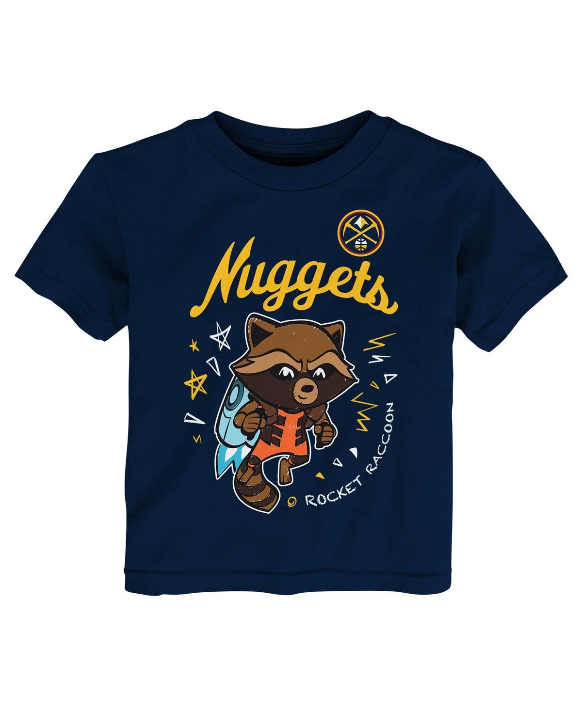 OUTERSTUFF TODDLER 2-PIECE HEATHER GRAY DENVER NUGGETS GUARDIANS OF THE GALAXY T-SHIRT SET 