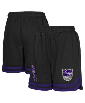 Outerstuff - Big Boys and Girls Black Sacramento Kings Teardrop Fleece Shorts