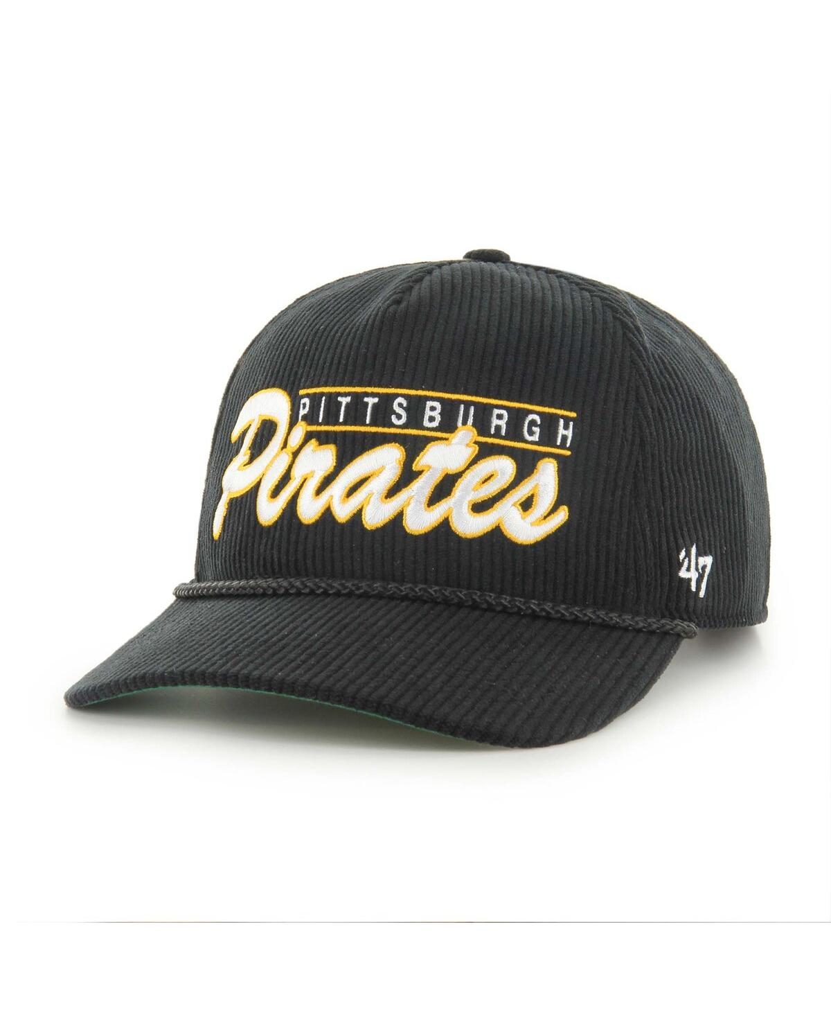 47 Brand Men's Black Pittsburgh Pirates Corduroy Hitch Adjustable Hat In Black