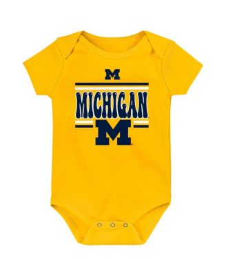 Baby Boys and Girls 3-Pack Michigan Wolverines Sunday Comics Bodysuit Set