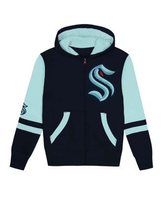 Preschool Navy Seattle Kraken Face Off Full-Zip Hoodie