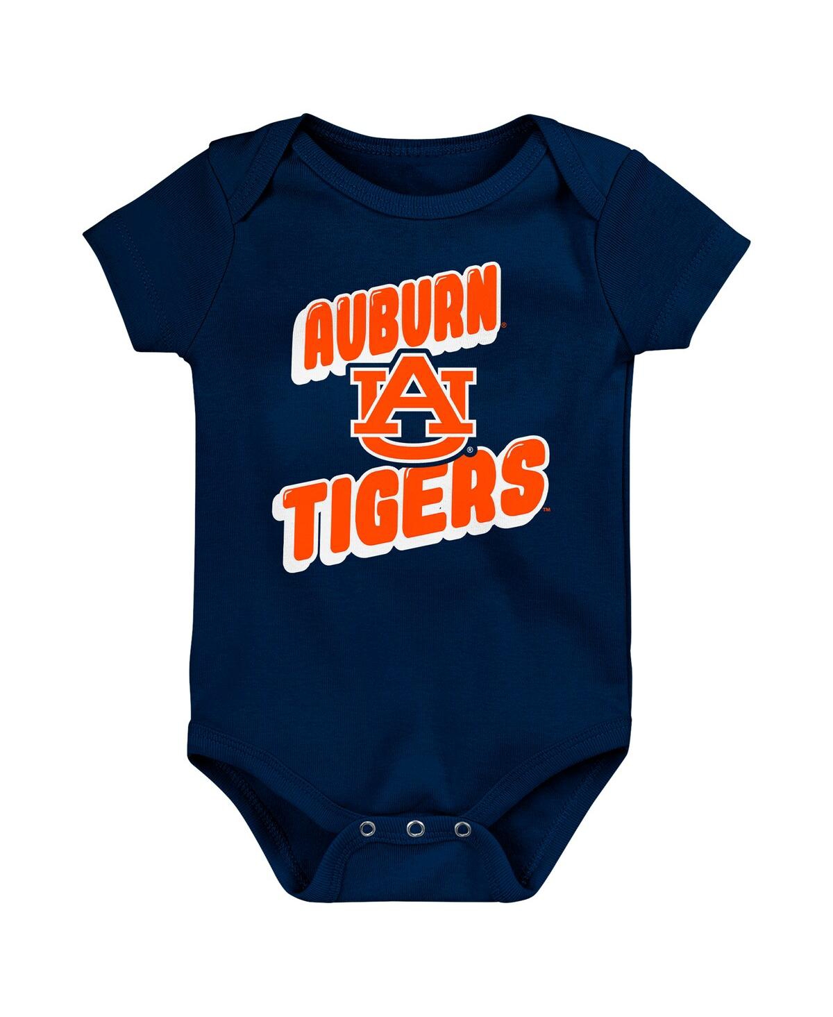 Outerstuff Newborn Navy Auburn Tigers Sunday Comics Bodysuit 3-pack In Navy