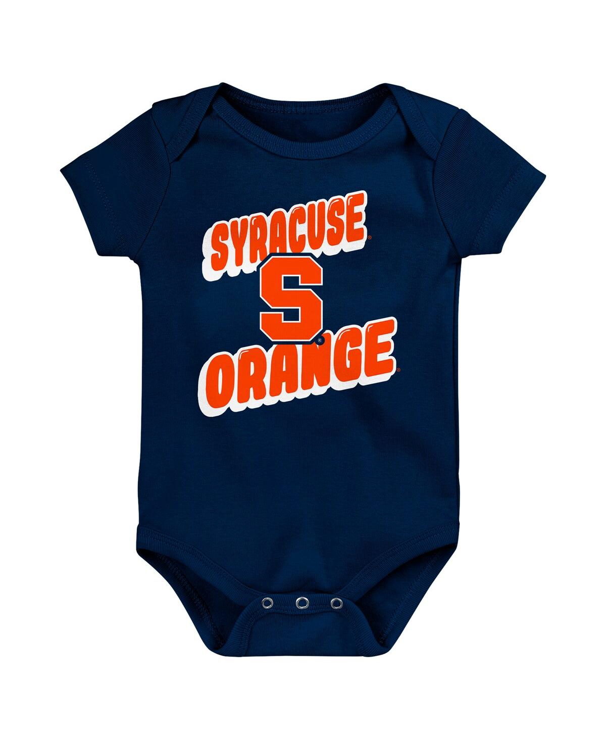 Outerstuff Newborn Navy Syracuse Orange Sunday Comics Bodysuit 3-pack In Navy