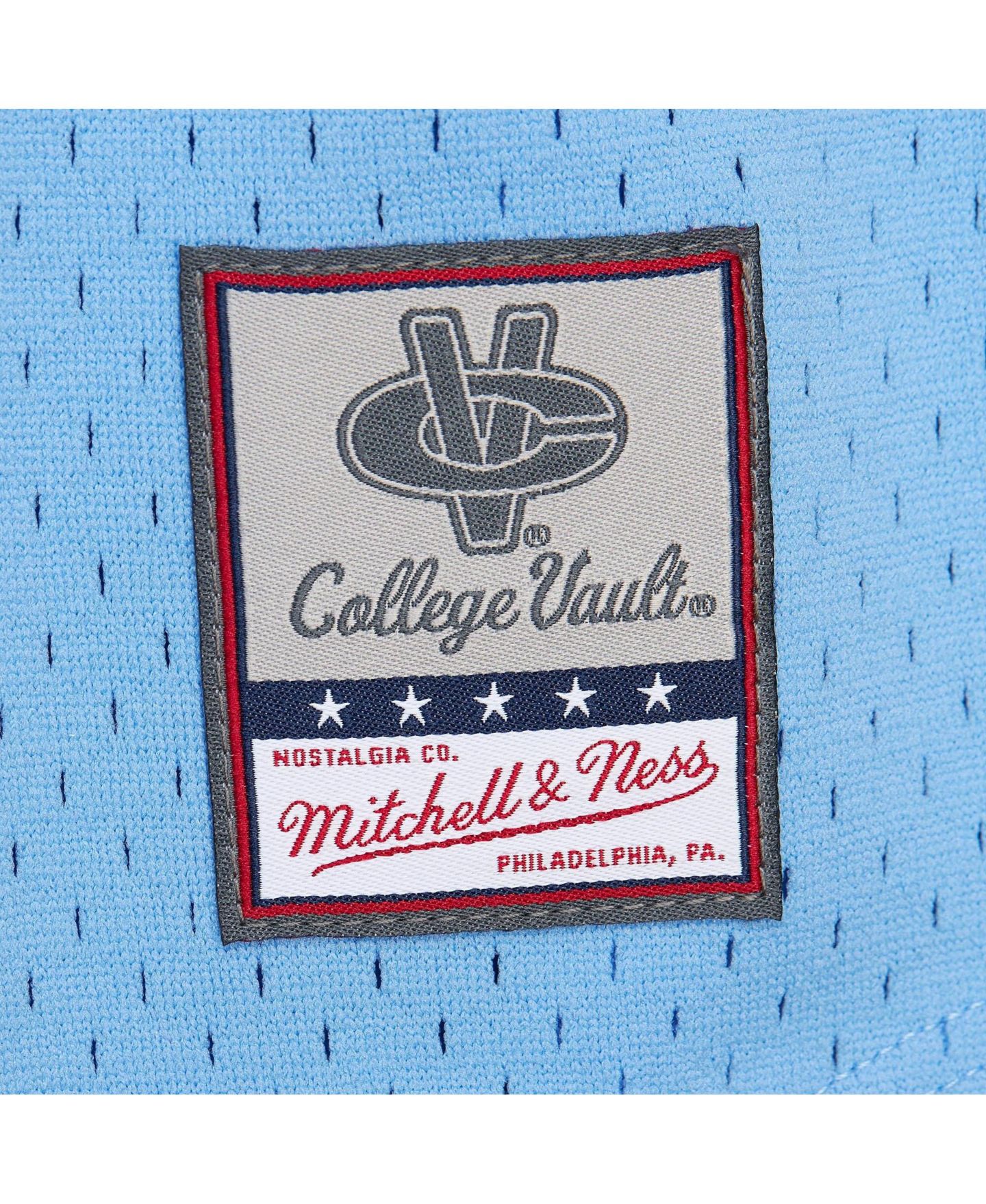 Мужские топы Mitchell & Ness Carolina Blue North Carolina Tar Heels Game Time Vintage Mesh Button Front Jersey — фото 2
